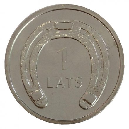 Латвия 1 лат 2010 год - Подкова (вниз)
