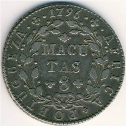 Ангола 8 макут 1796 год