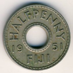 Фиджи 1/2 пенни 1951 год