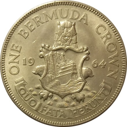 Бермудские острова 1 крона 1964 год - Герб