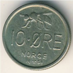 Норвегия 10 эре 1958 год