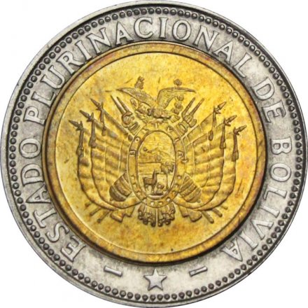 Боливия 5 боливиано 2010 год - Герб