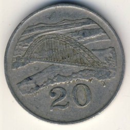 Монета Зимбабве 20 центов 1991 год