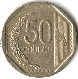 Перу 50 сентимо 2010 год