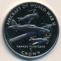 Остров Мэн 1 крона 1995 год - Авиация Второй Мировой войны. Hawker Hurricane (медь-никель)