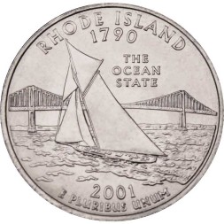 США 25 центов 2001 год - Штат Род-Айленд (D)