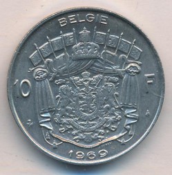 Бельгия 10 франков 1969 год BELGIE