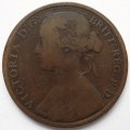 Великобритания 1 пенни 1863 год Виктория