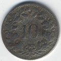 Швейцария 10 раппенов 1881 год