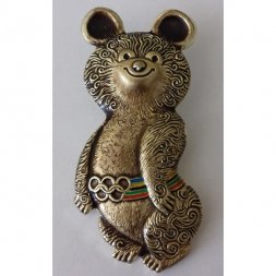 Значок "Олимпийский мишка" СССР. 27х61 мм