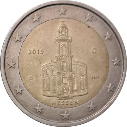 Германия 2 евро 2015 год - Гессен (Церковь Святого Павла) - D