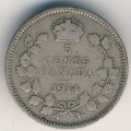 Канада 5 центов 1914 год