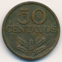 Португалия 50 сентаво 1975 год