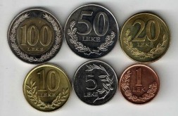 Набор из 6 монет Албания 2000 - 2016 год