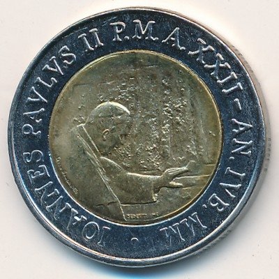 Ватикан 500 лир 2000 год