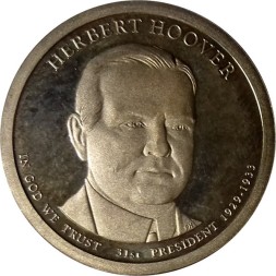 США 1 доллар 2014 год - Герберт Гувер (S)