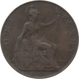 Великобритания 1 пенни 1906 год