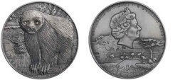 Монета Ниуэ 2 доллара 2015 год - Медоед