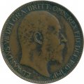 Великобритания 1 фартинг 1909 год - Король Эдуард VII
