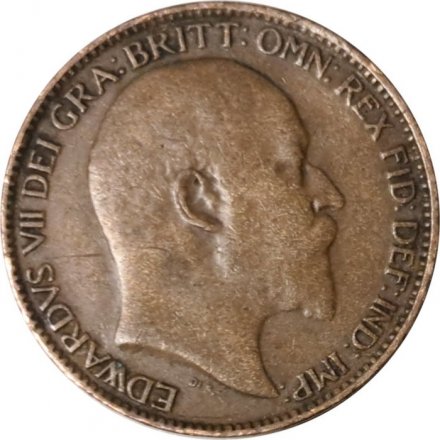 Великобритания 1 фартинг 1909 год - Король Эдуард VII