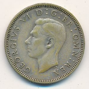 Великобритания 1 шиллинг 1940 год - Лев, стоящий на короне