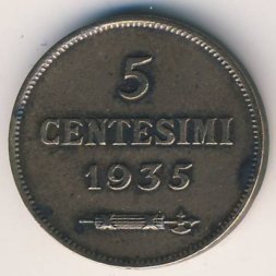 Сан-Марино 5 чентезимо 1935 год