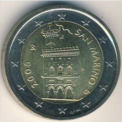 Сан-Марино 2 евро 2006 год - Дворец Правительства