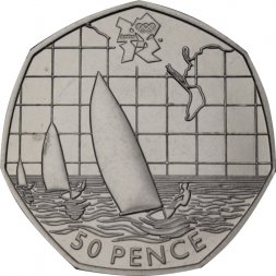 Великобритания 50 пенсов 2011 год - Парусный спорт
