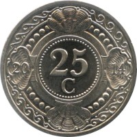 Антильские острова 25 центов 2014 год