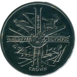 Остров Мэн 1 крона 2010 год - XXI зимние Олимпийские Игры, Ванкувер 2010 - спорт на снегу