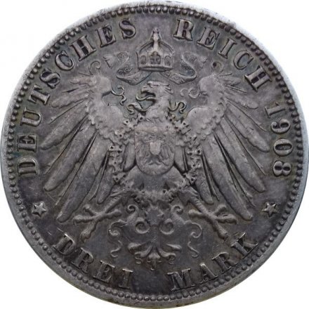 Германия 3 марки 1908 год (A) Пруссия