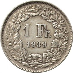 Швейцария 1 франк 1939 год
