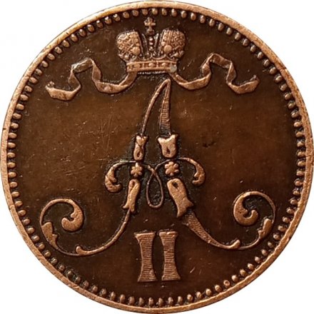 Финляндия 5 пенни 1866 год - Александр II (1855 - 1881) - XF