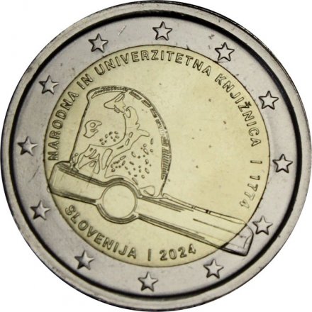 Словения 2 евро 2024 год - 250 лет Национальной и университетской библиотеке