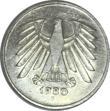 ФРГ 5 марок 1980 год (F)