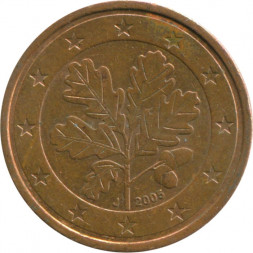 Германия 2 евроцента 2005 год (J)