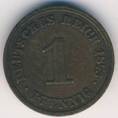 Германия 1 пфенниг 1873 год