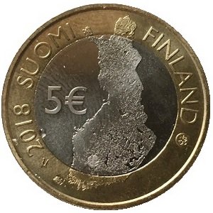 Финляндия 5 евро 2018 год - Национальный парк Таммеркоски