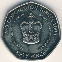 Гернси 50 пенсов 2003 год