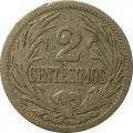 Уругвай 2 сентесимо 1909 год