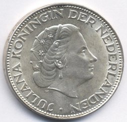 Нидерланды 2 1/2 гульдена 1964 год