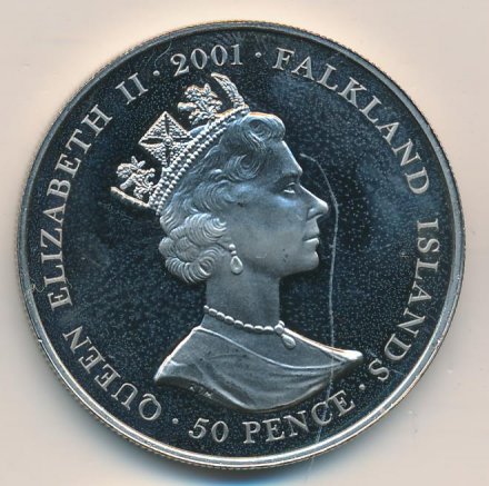 Фолклендские острова 50 пенсов 2001 год - История монет Великобритании. Виктория