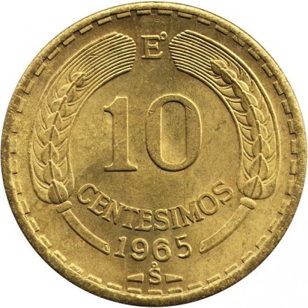 Чили 10 сентесимо 1965 год Кондор