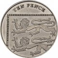 Великобритания 10 пенсов 2013 год
