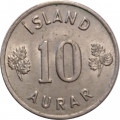 Исландия 10 эйре 1969 год (мелкий гурт)
