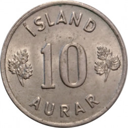 Исландия 10 эйре 1969 год (мелкий гурт)