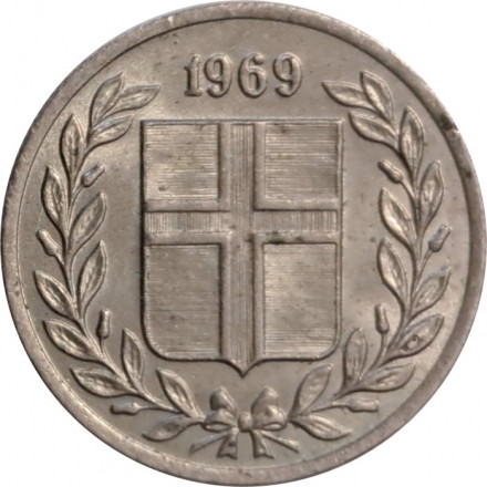 Исландия 10 эйре 1969 год (мелкий гурт)
