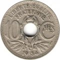 Франция 10 сантимов 1934 год