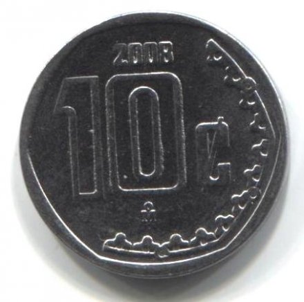 Мексика 10 сентаво 2008 год