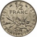 Франция 1/2 франка 1968 год